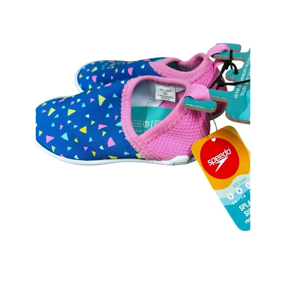 Speedo Splash And Sun Bootie Kids Size‎ Small S (5-6) Water Shoes Blue Pink